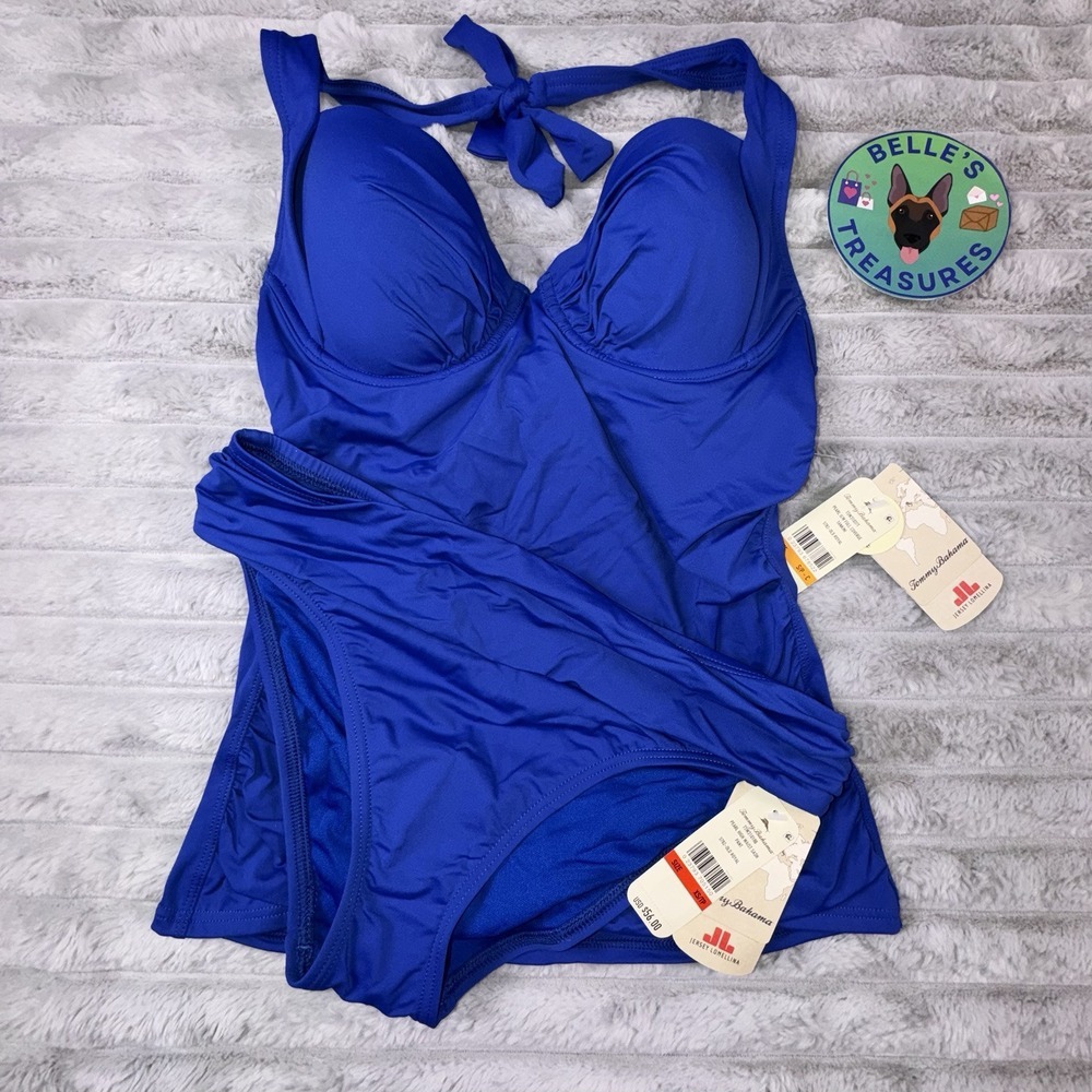Tommy Bahama Pearl Full Coverage Blue Tankini Size S Top XS Bottom Tummy Control